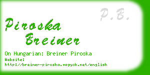 piroska breiner business card